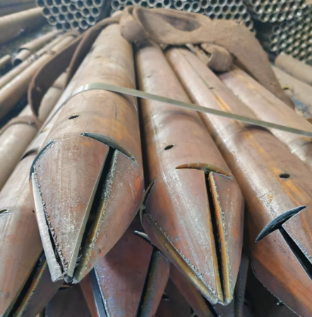 沧州出尖打孔加工无缝注浆钢花管注浆管厂家